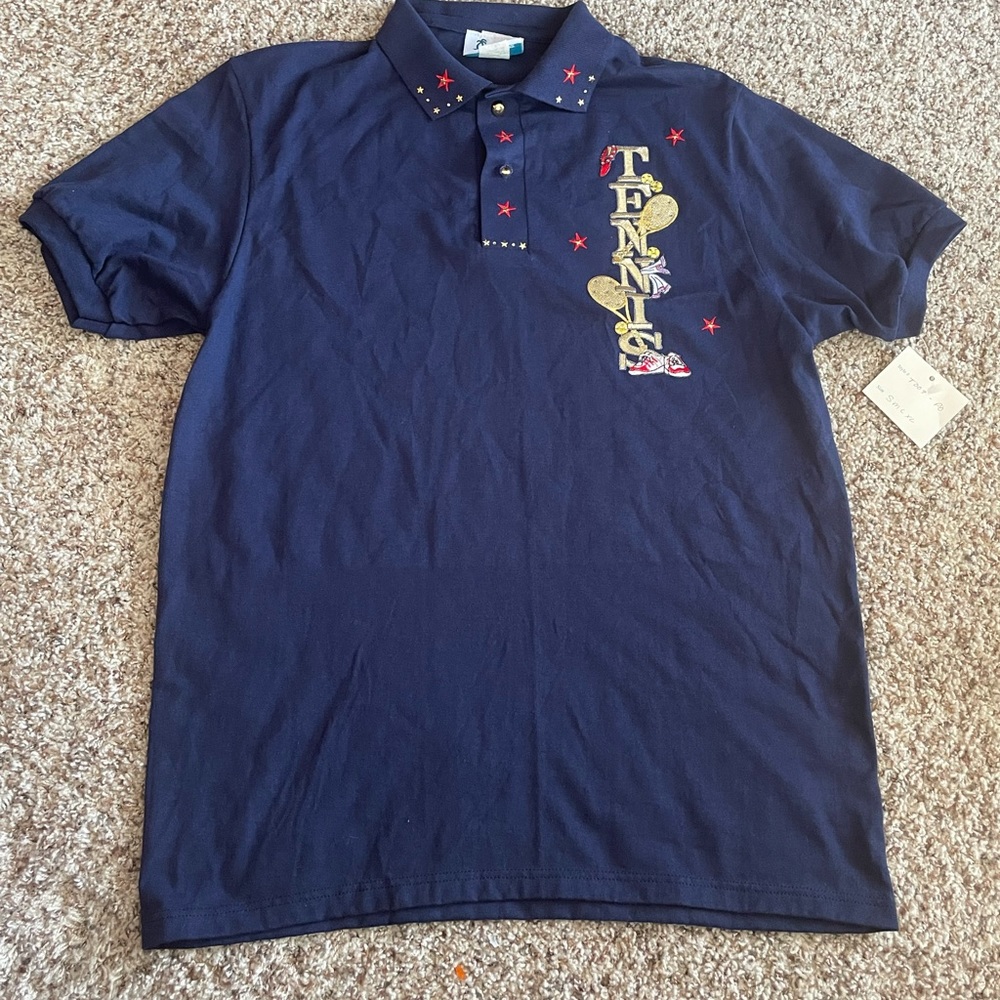 Vintage Island Designs Golf Polo Top, Size Small